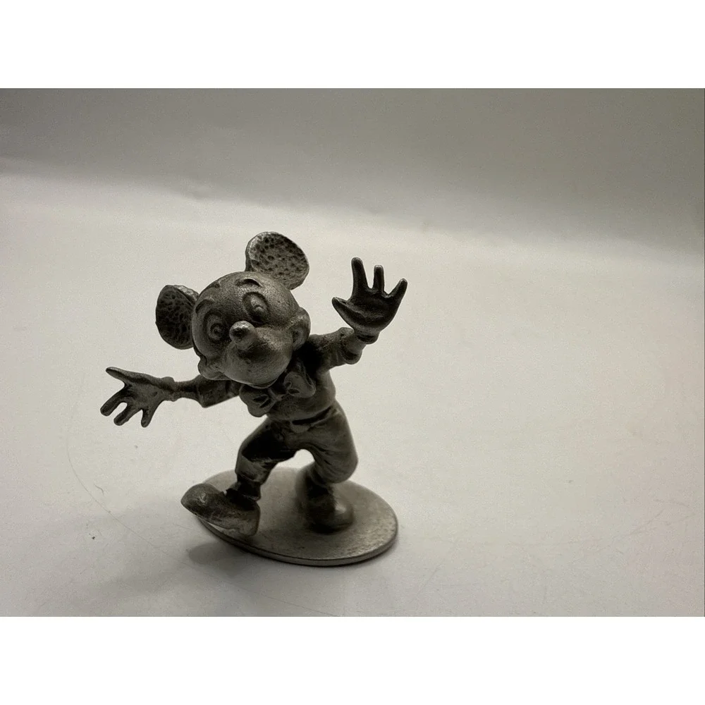 Vintage Mickey Mouse Hudson Pewter Figurine Walt Disney Miniature Collectible